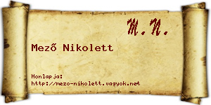 Mező Nikolett névjegykártya